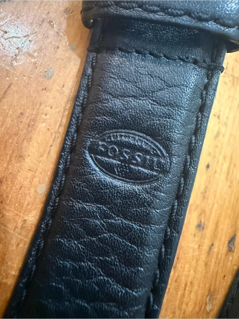 Fossil Classic Brody Black Leather Belt with Silver Buckle